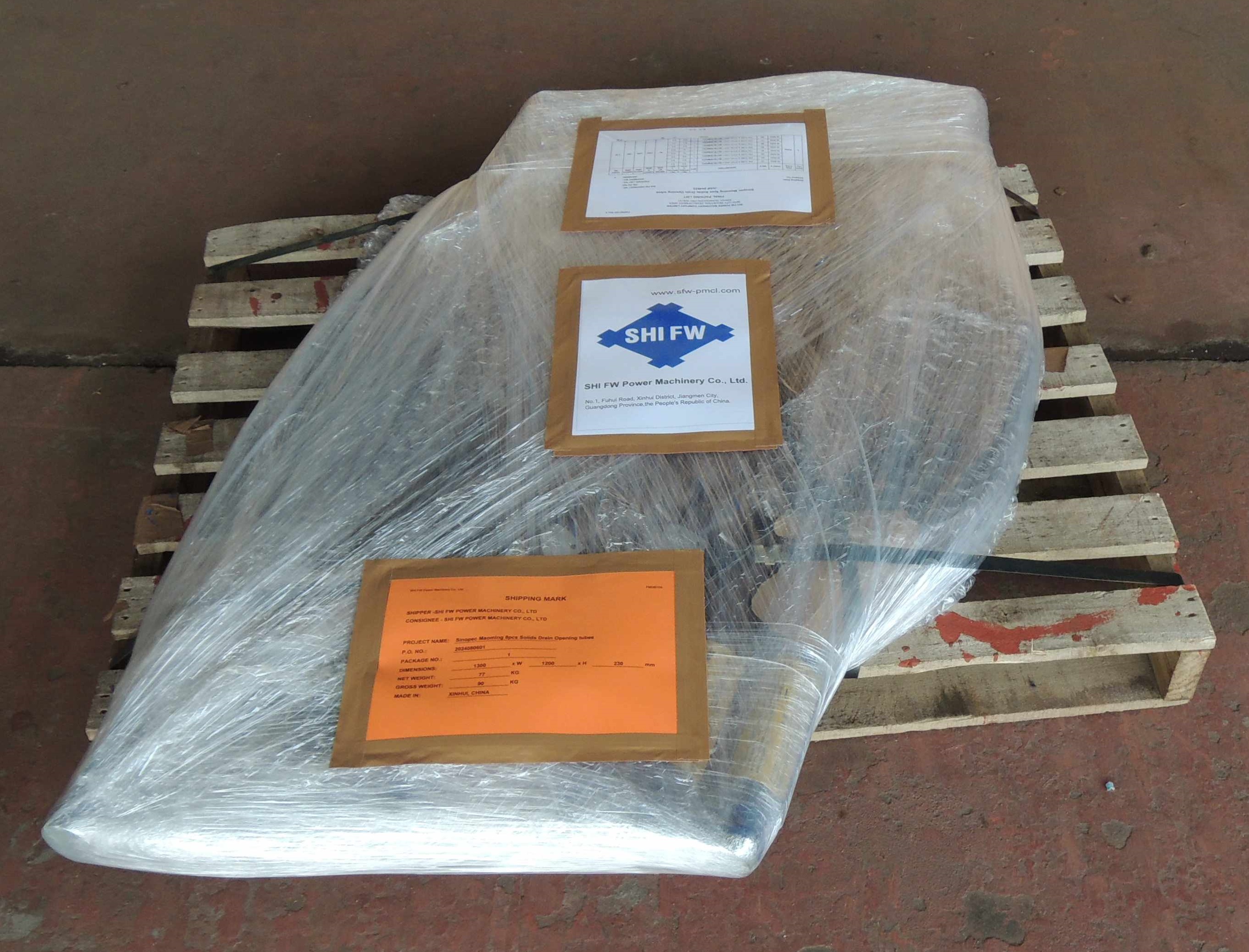 Solids drain opening tubes for China
